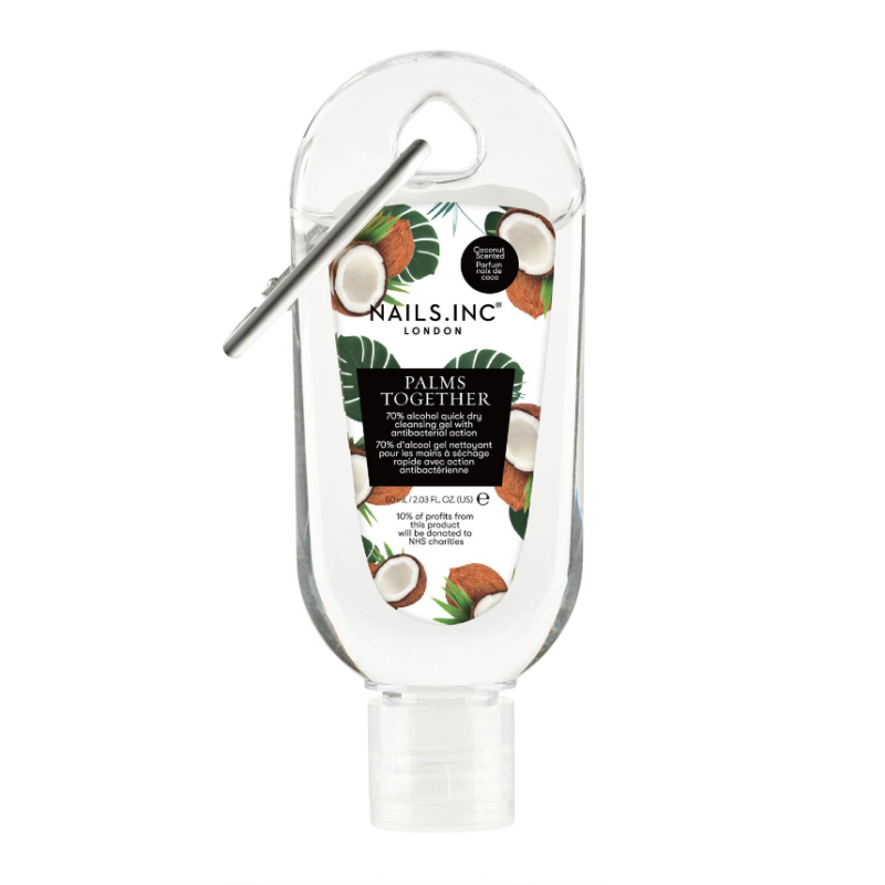 Nails.INC Palms Together Hand Cleansing Gel Coconut Scent with Hook 60ml