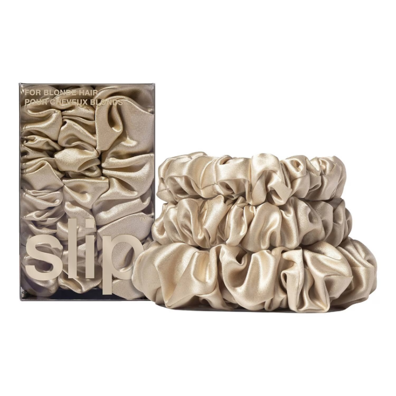 SLIP Back to Basics - Blonde Pure Silk Scrunchie Set 3 pieces